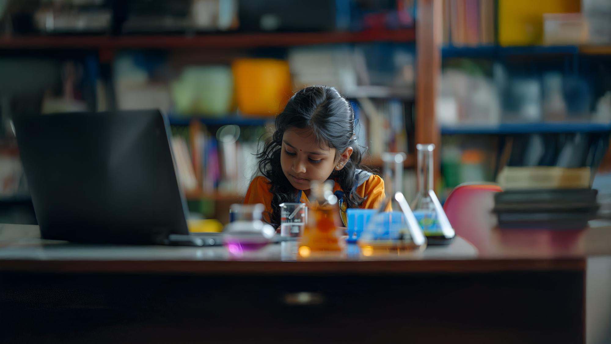 Student engaged in hands-on learning with IINSPARK